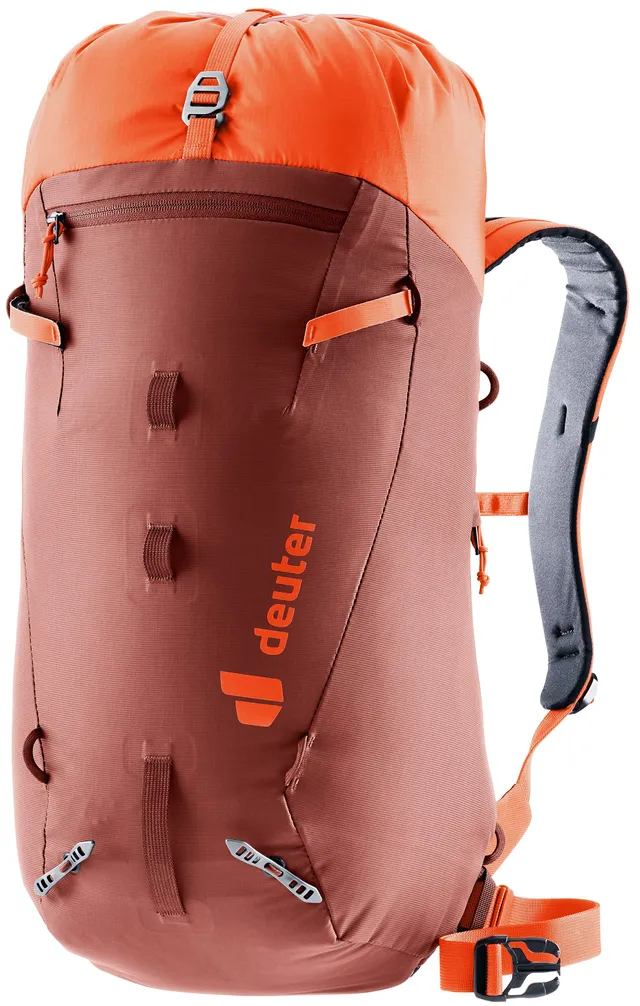 deuter-guide-24-kletterrucksack-24l-redwood-papaya-mit-helmhalterung image 1