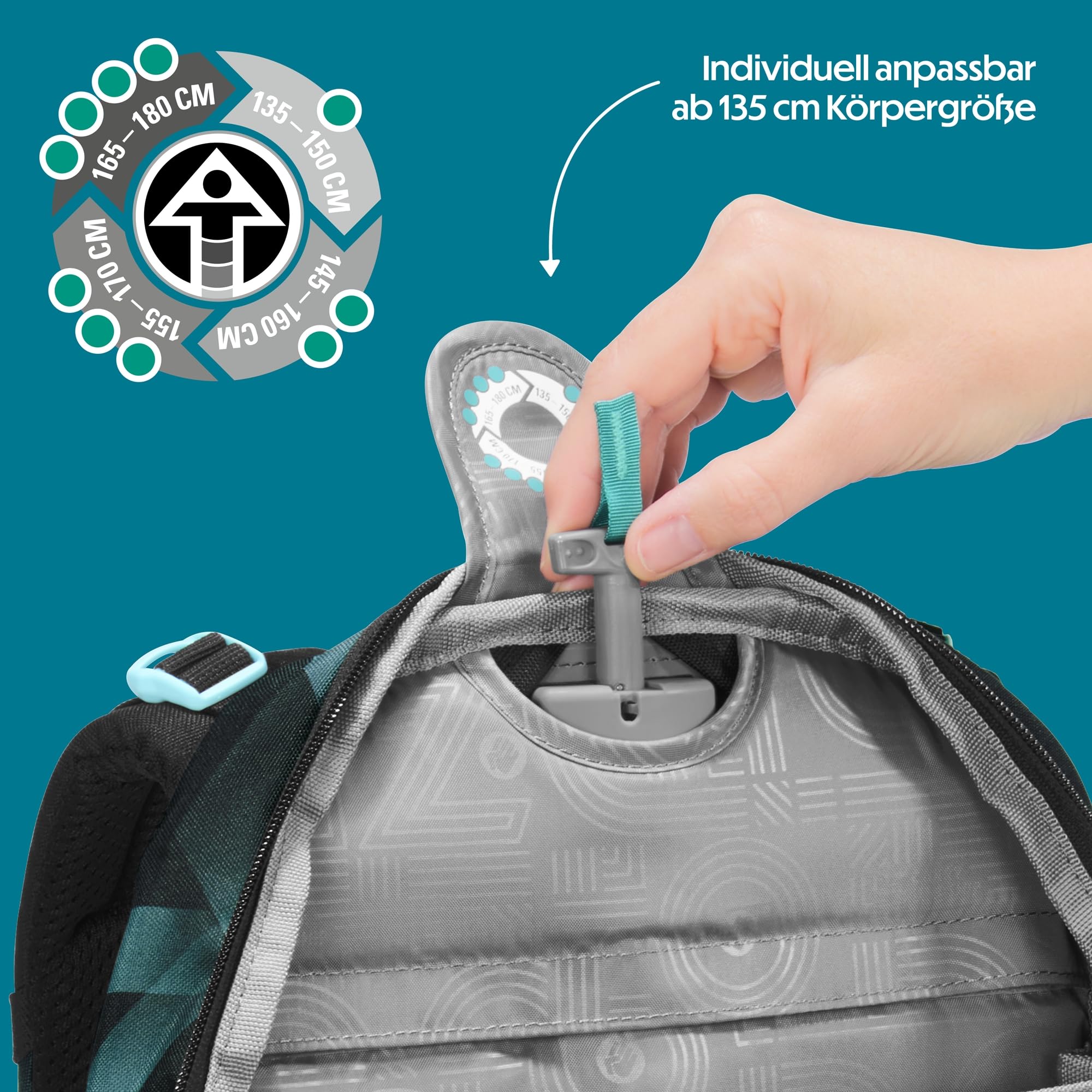 coocazoo-porter-laser-lights-schulrucksack-schwarz-t-rkis-35l image 5