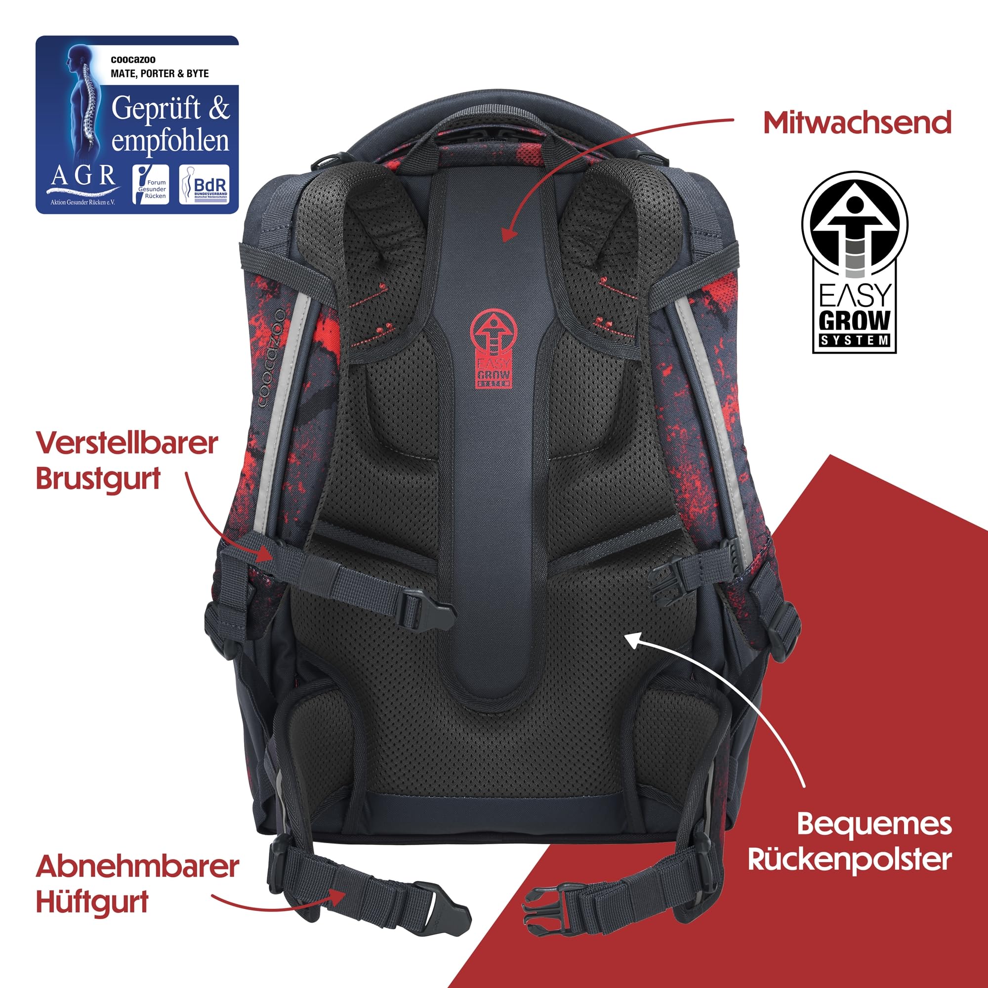 coocazoo-porter-broken-black-schulrucksack-35-l-schwarz-rot image 4