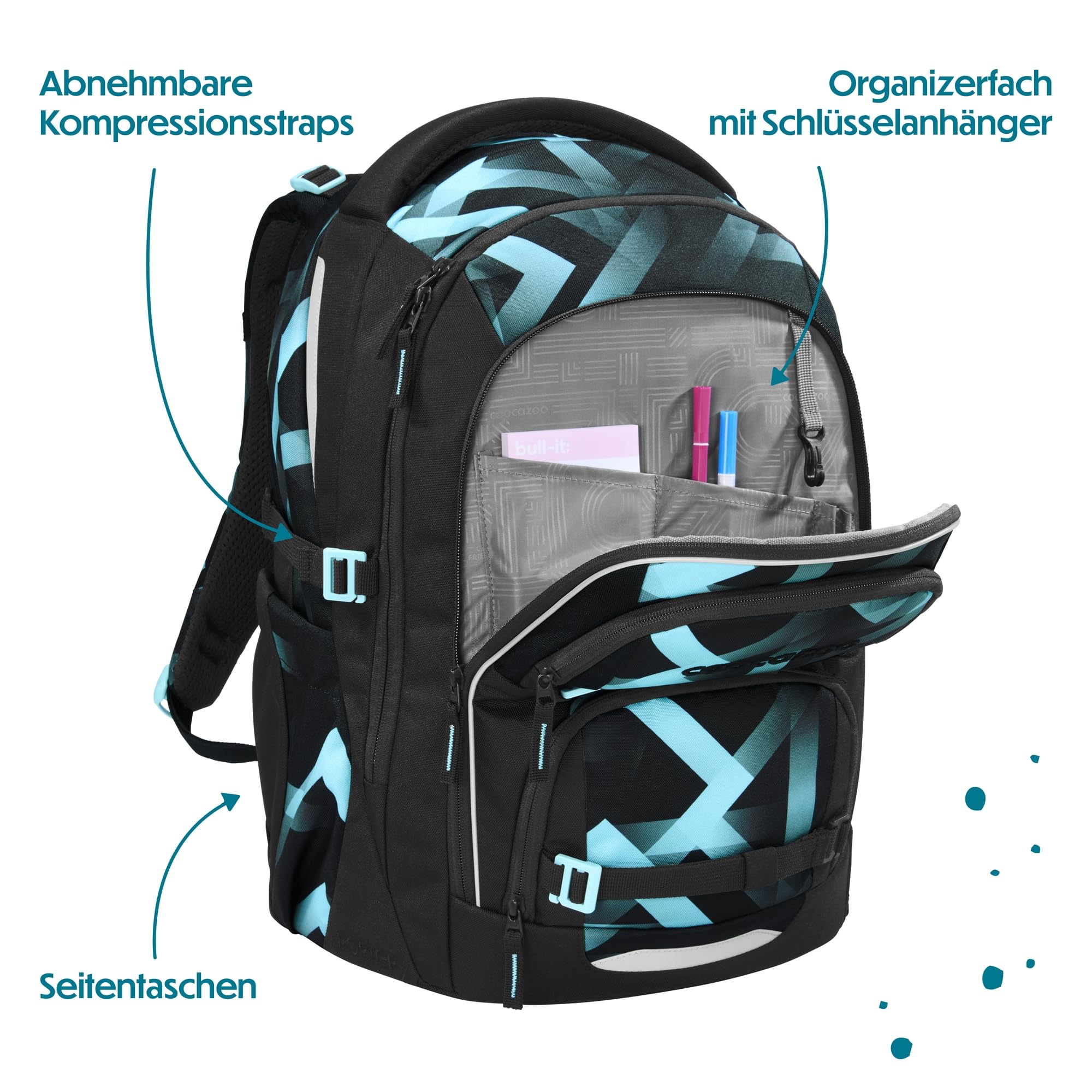 coocazoo-porter-laser-lights-schulrucksack-schwarz-t-rkis-35l image 8