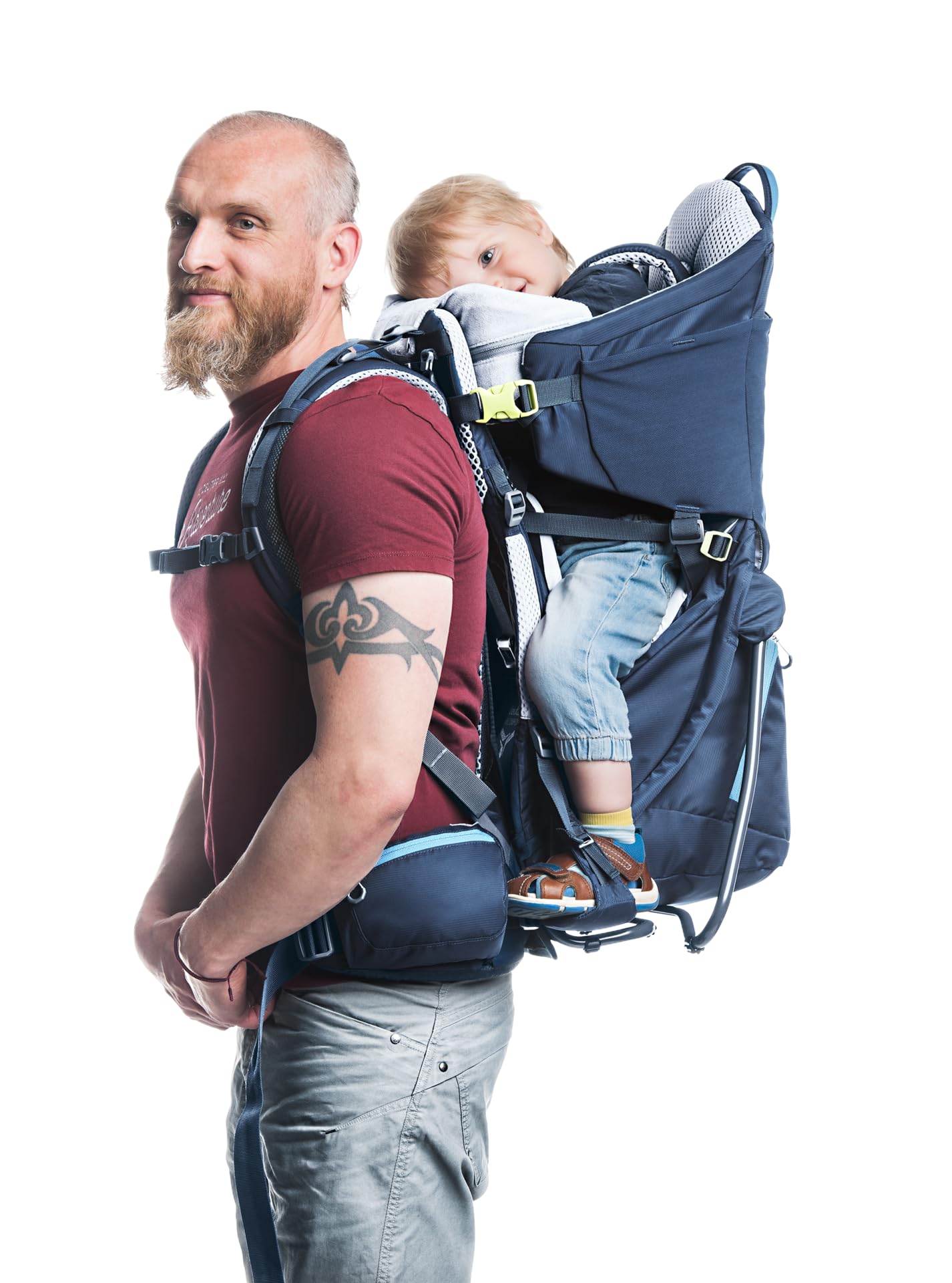 deuter-kid-comfort-kindertrage-blau-mit-sonnendach-klappbar image 4