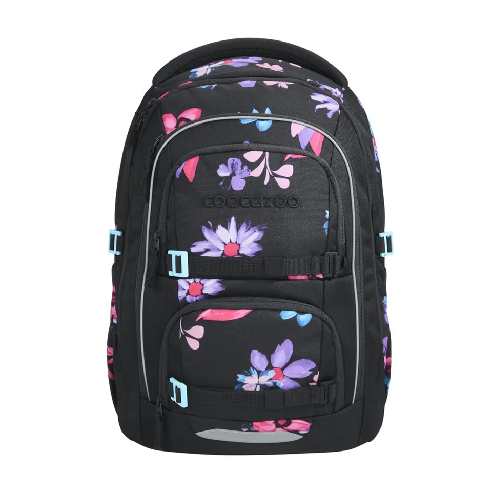 coocazoo-porter-schulrucksack-floral-artnight-schwarz-blau-35l image 1