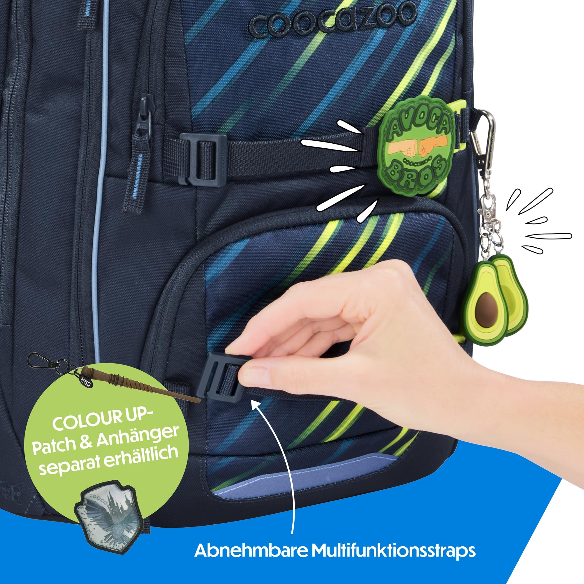 coocazoo-porter-fast-lime-schulrucksack-schwarz-blau-ergonomisch image 7