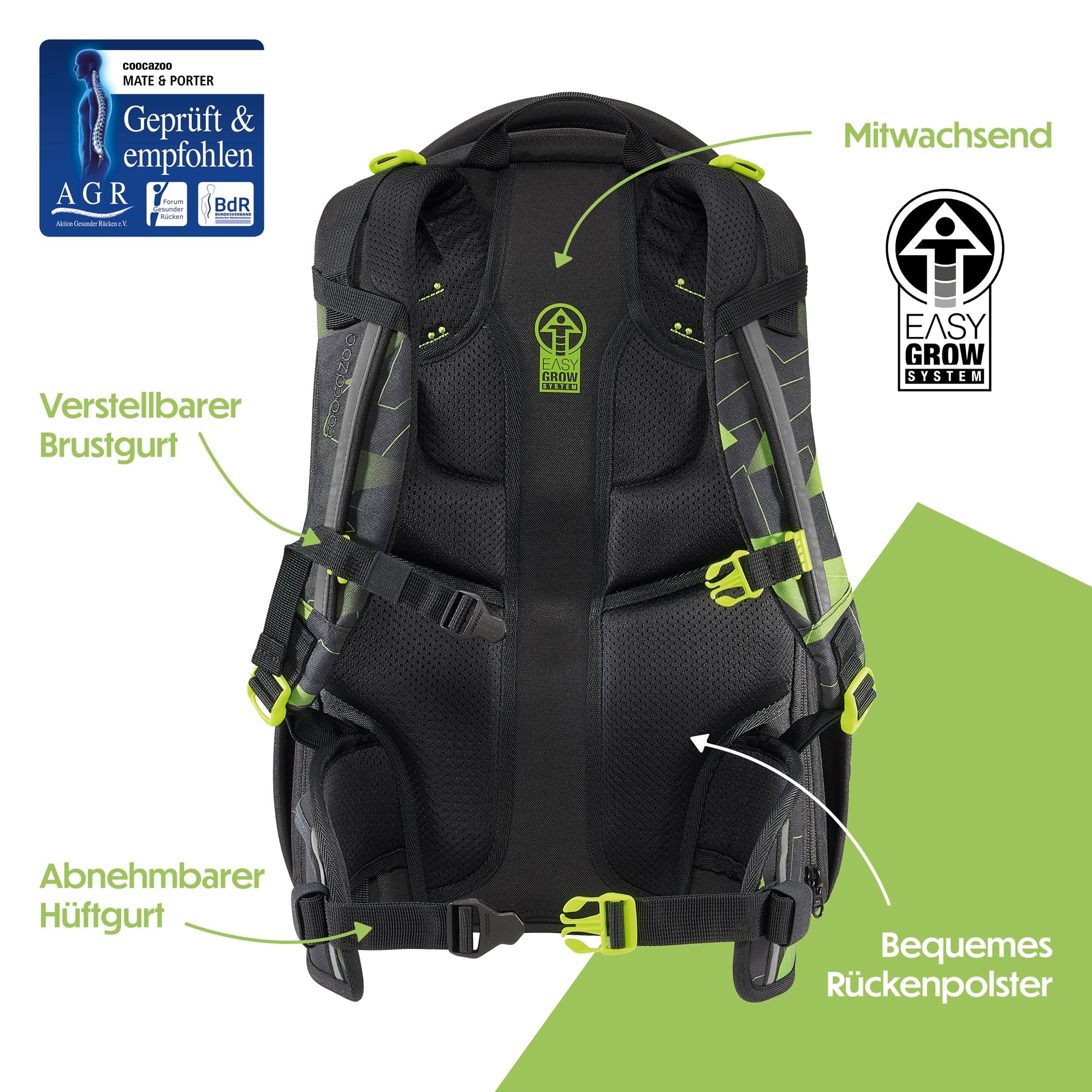 coocazoo-porter-schulrucksack-lime-flash-verstellbar image 5