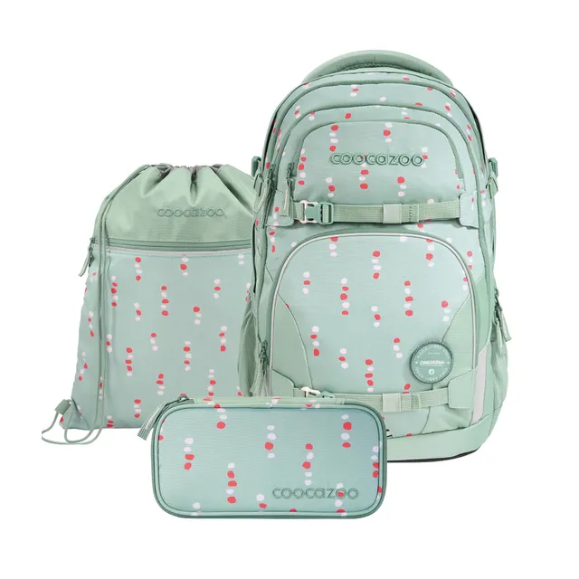 coocazoo-porter-schulrucksack-set-dancing-dots-mint-3-tlg-35-l image 1