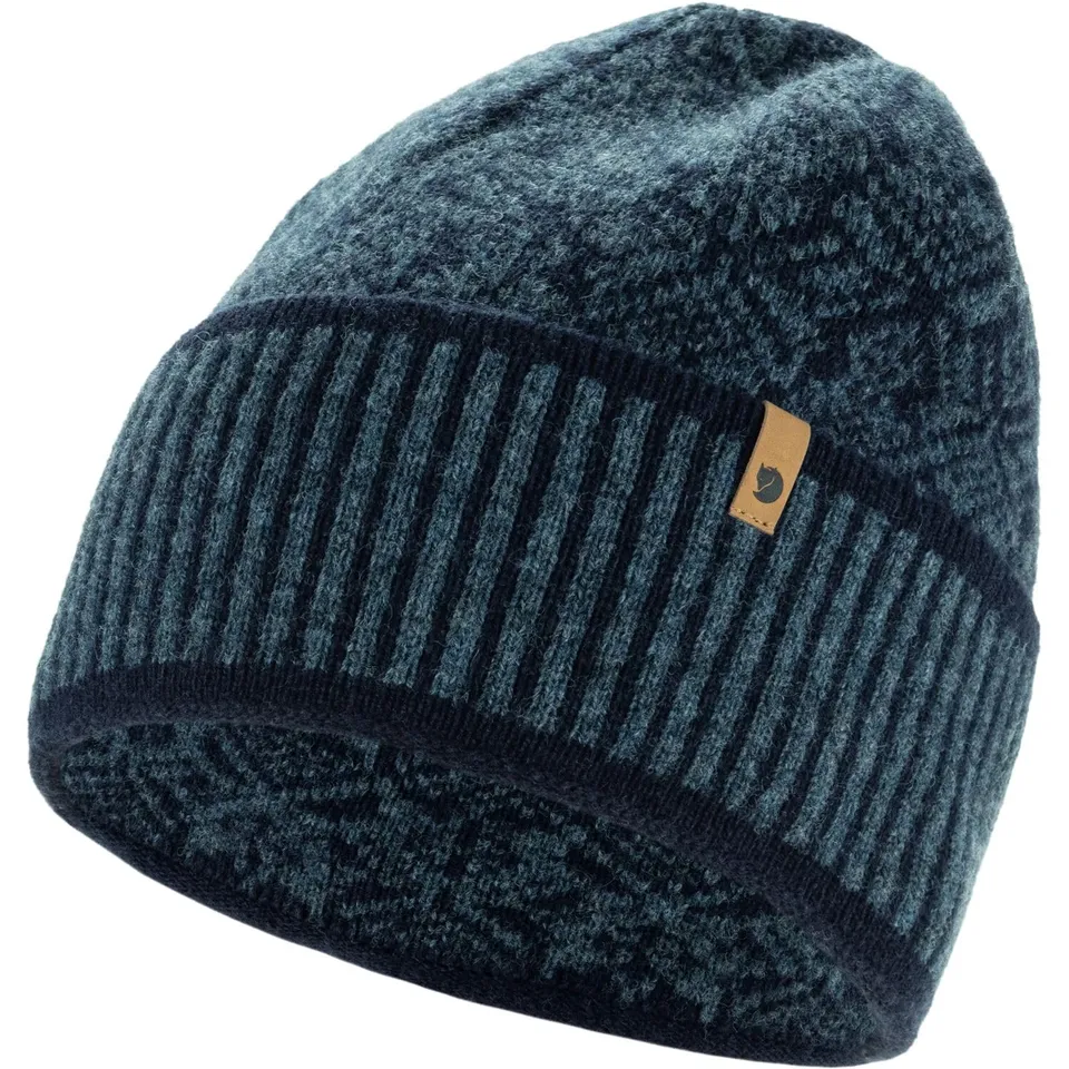 fj-llr-ven-snow-beanie-m-tze-dark-navy-wolle-jacquard image 1