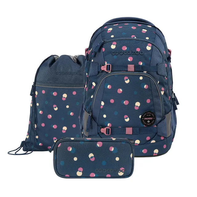 coocazoo-mate-bubble-dreams-schulrucksack-set-30l-schwarz-3-tlg image 1