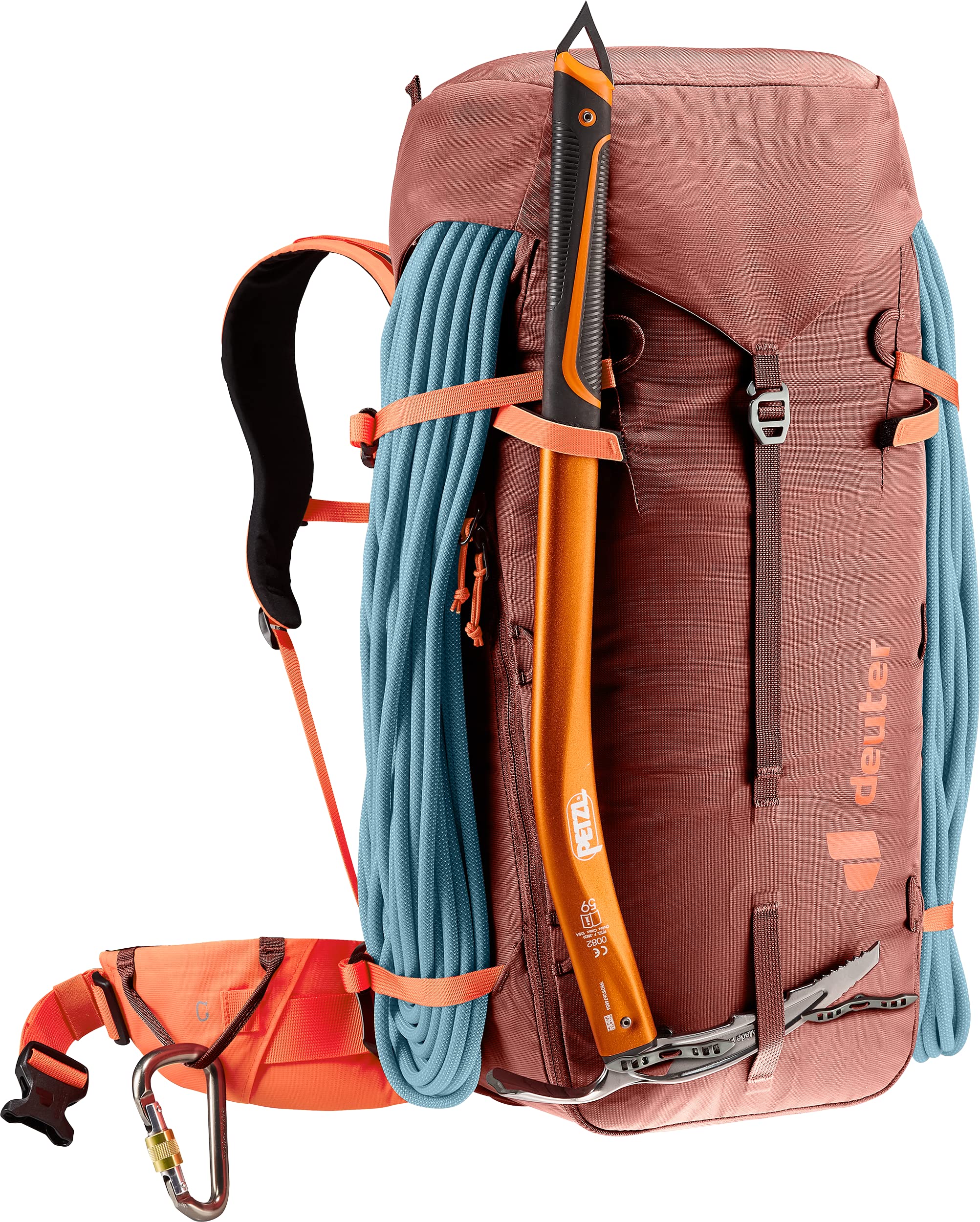 deuter-guide-34-8-kletterrucksack-redwood-papaya-mit-seilfixierung image 8