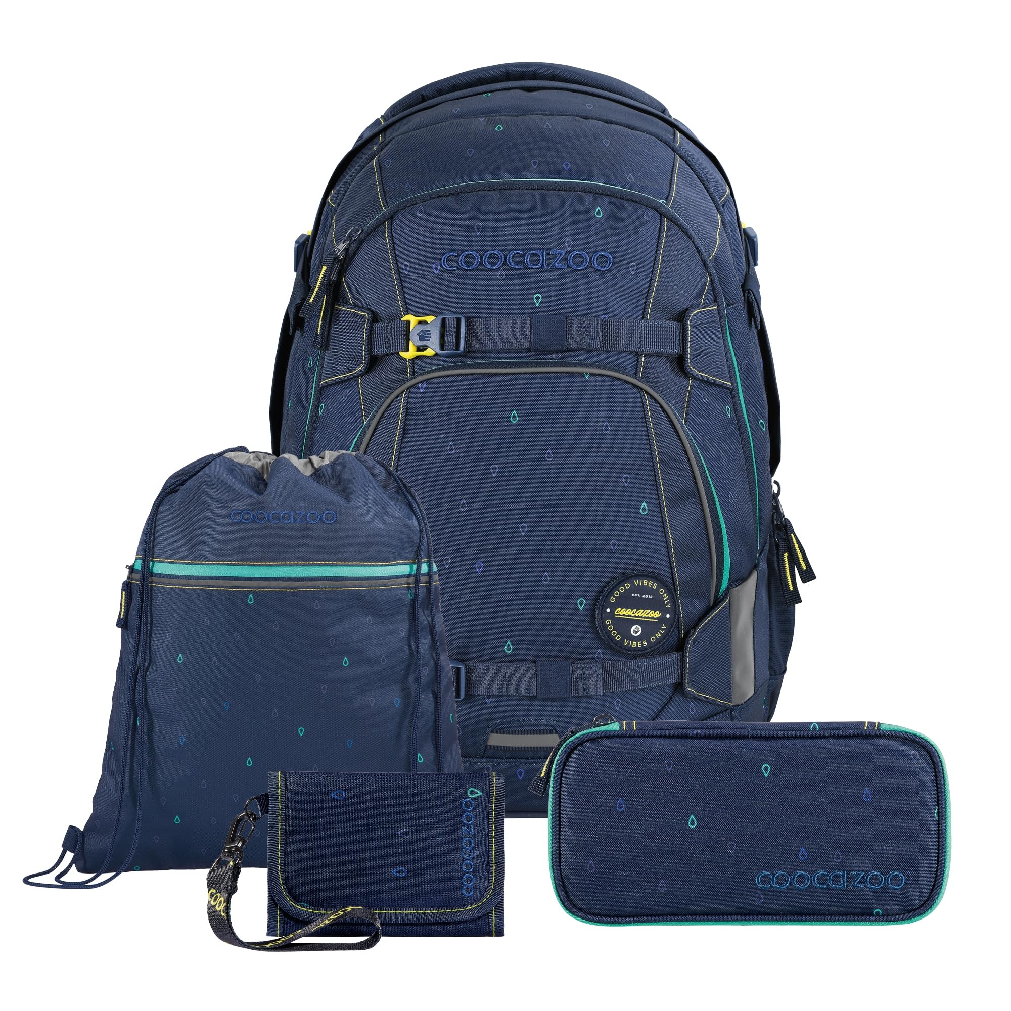 coocazoo-mate-happy-raindrops-schulrucksack-set-4-tlg-30l image 1