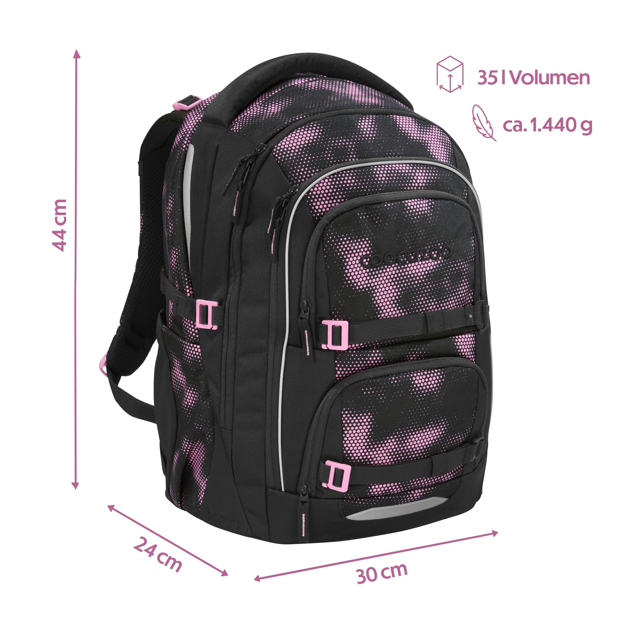 coocazoo-porter-schulrucksack-pink-illusion-schwarz-pink-35-l image 2