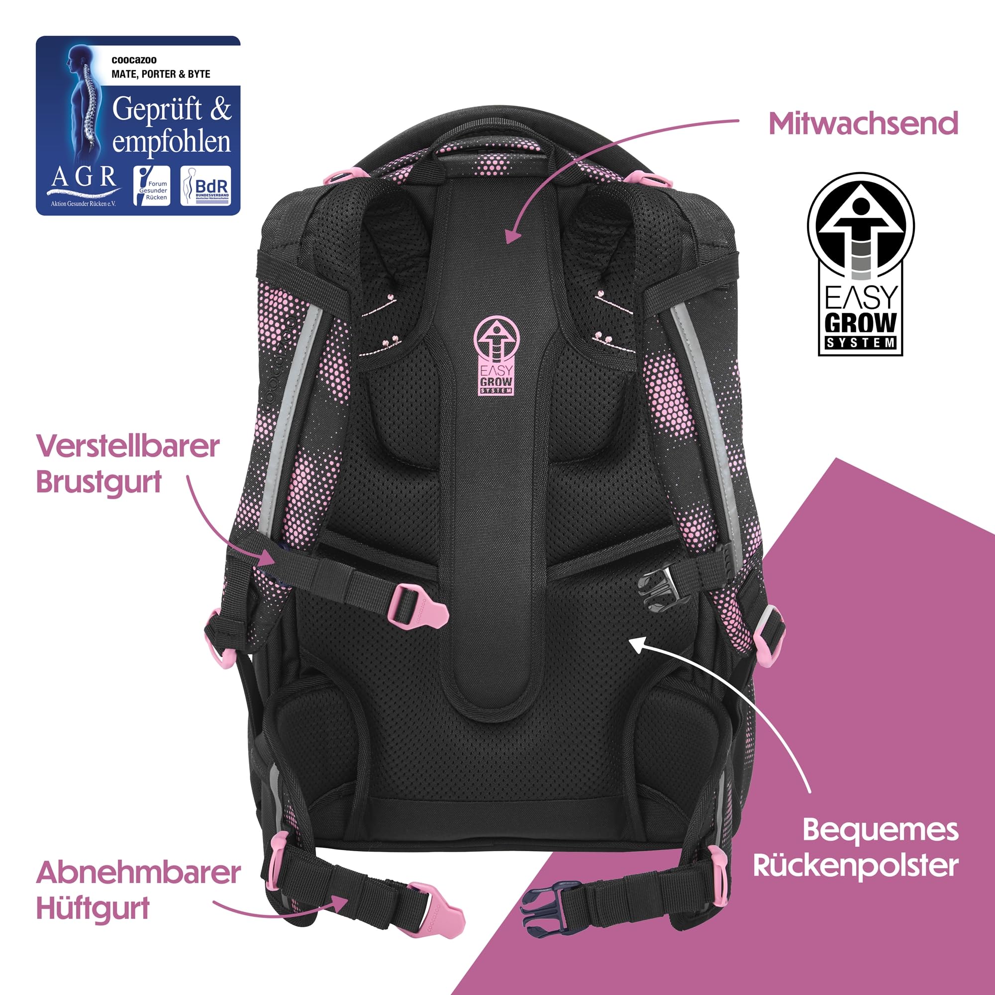 coocazoo-porter-schulrucksack-pink-illusion-schwarz-pink-35-l image 4