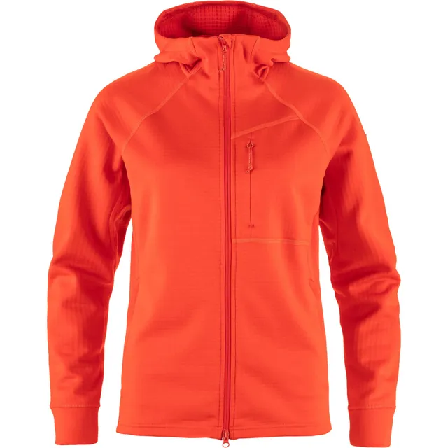 fj-llr-ven-abisko-grid-fleece-hoodie-damen-orange image 1