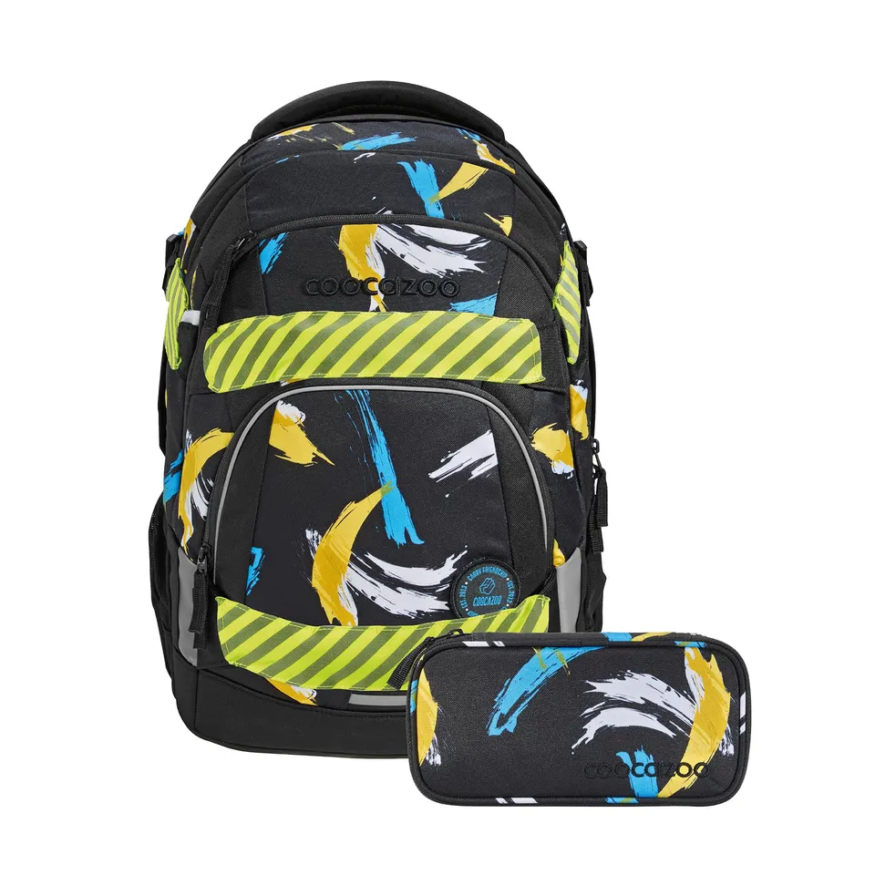 coocazoo-mate-crazy-artnight-schulrucksack-3-teilig-schwarz-30l image 1