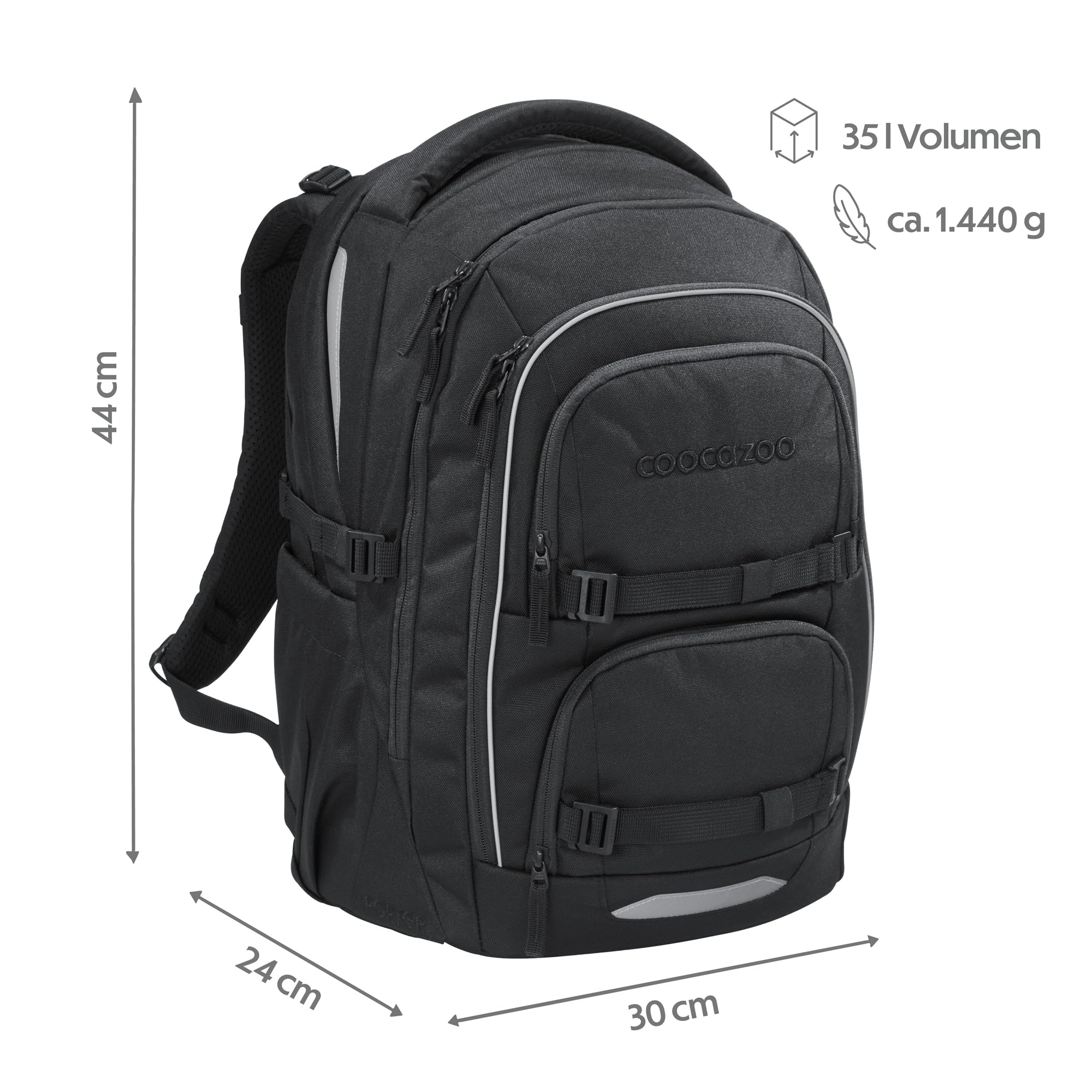 coocazoo-porter-black-coal-schulrucksack-schwarz-35l image 2