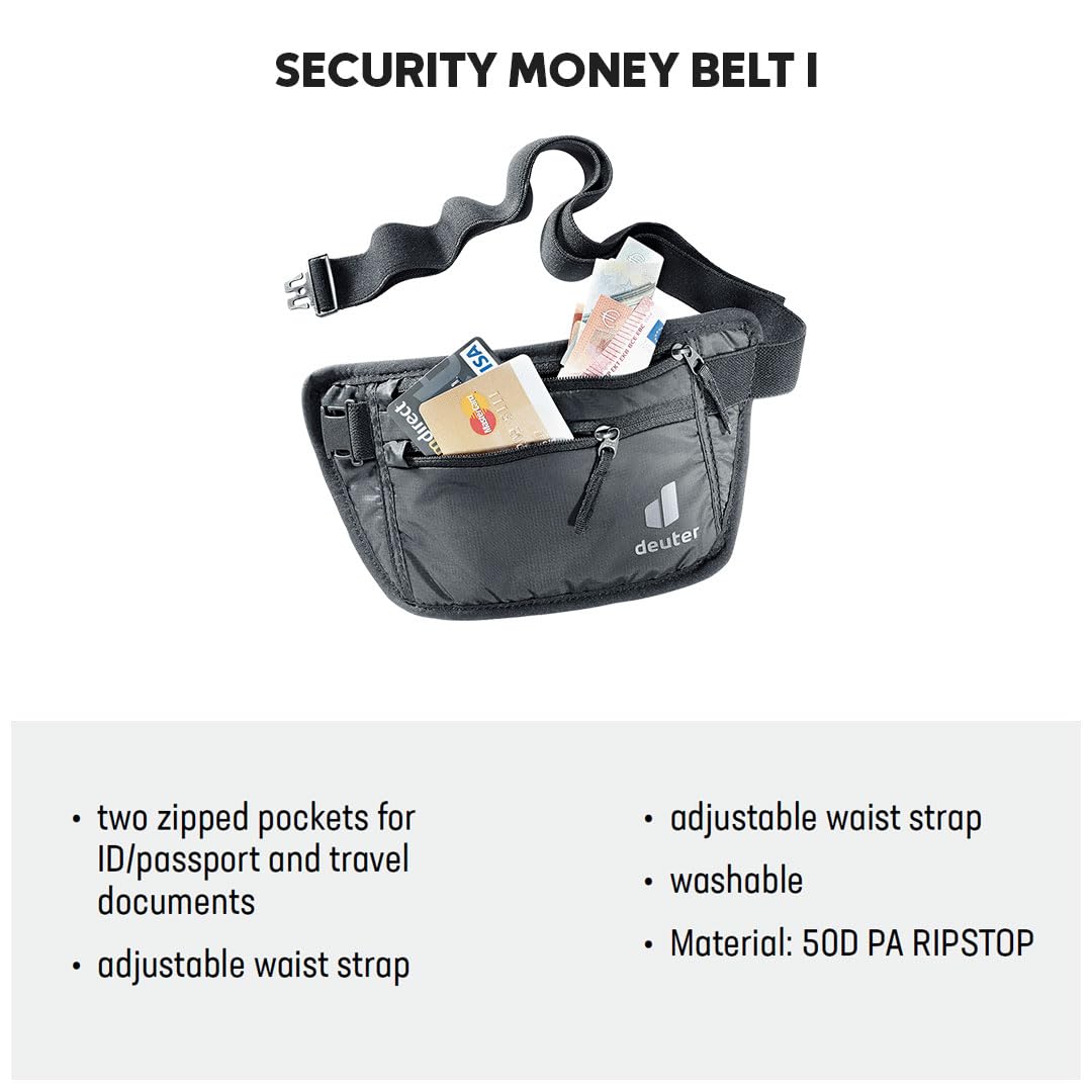 deuter-security-money-belt-bauchtasche-schwarz-verstellbar image 2