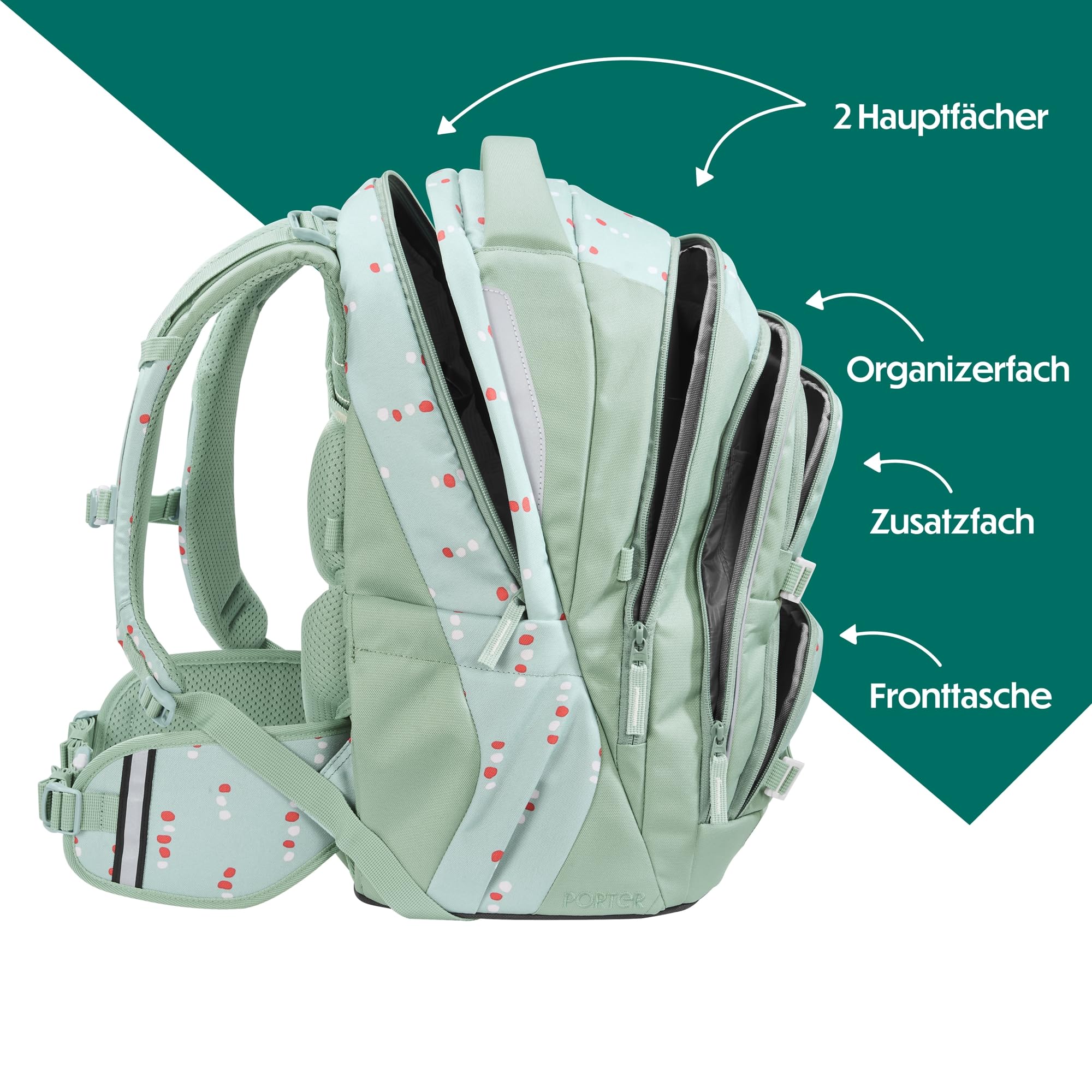 coocazoo-porter-dancing-dots-schulrucksack-mint-ergonomisch image 3