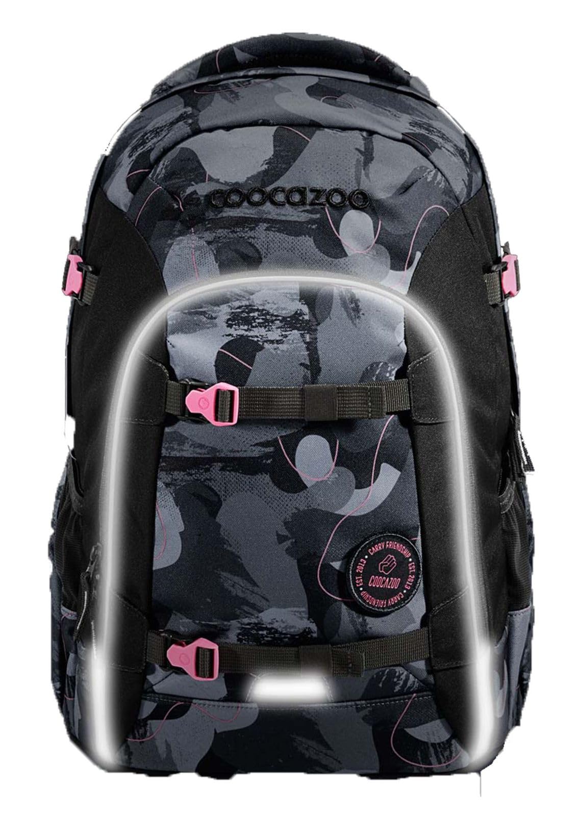 coocazoo-joker-schulrucksack-bubble-brush-grau-rosa-25l-ergonomisch image 4