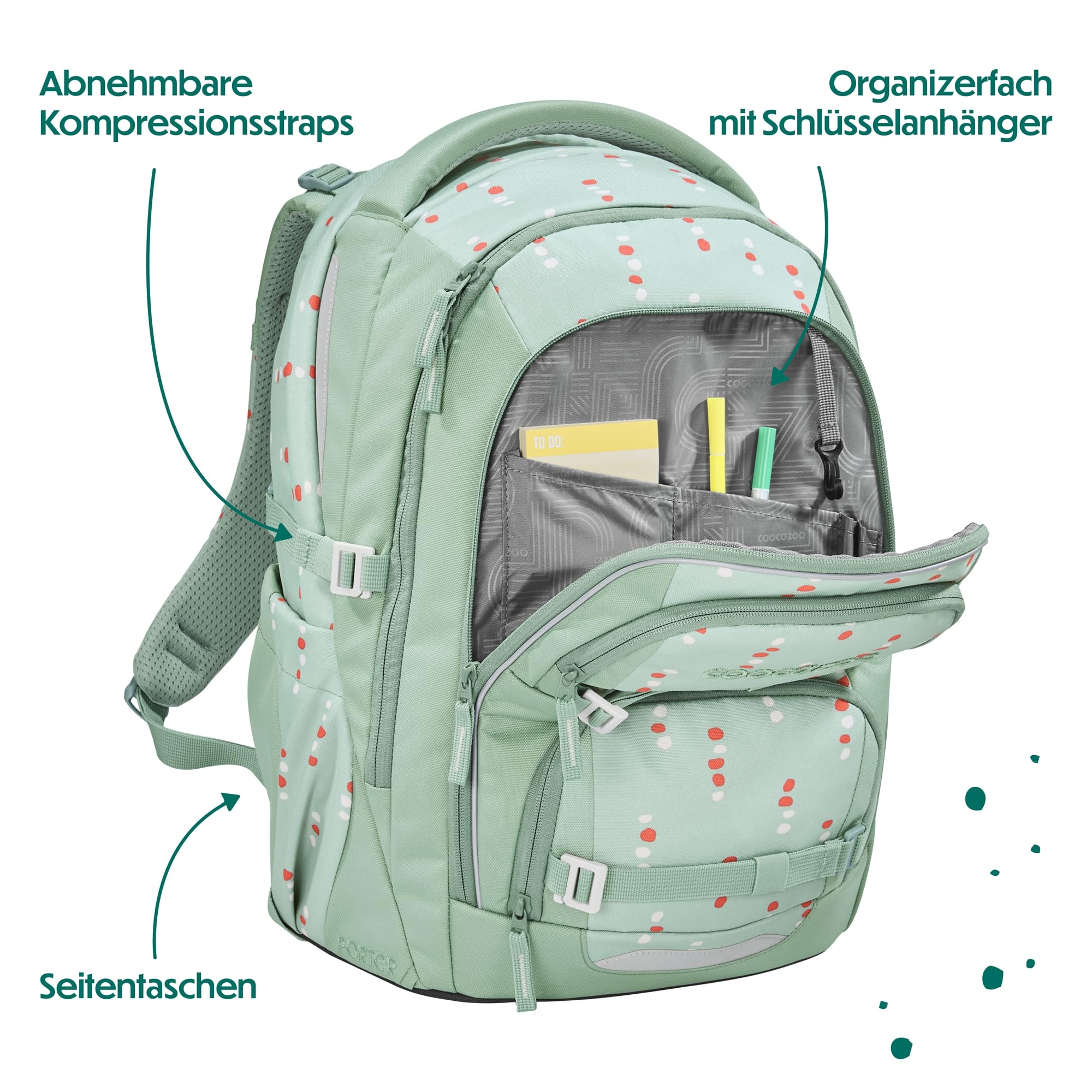 coocazoo-porter-dancing-dots-schulrucksack-mint-ergonomisch image 8