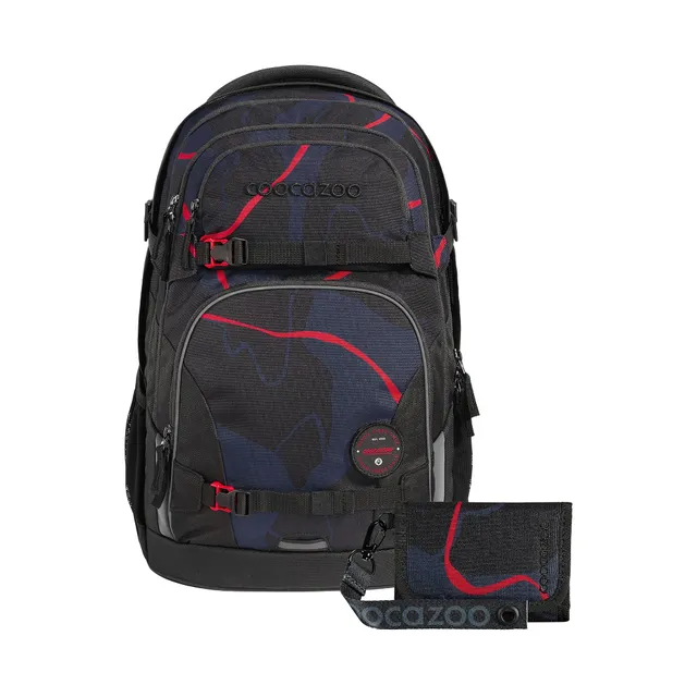 coocazoo-porter-lava-lines-schulrucksack-set-schwarz-2-tlg image 1