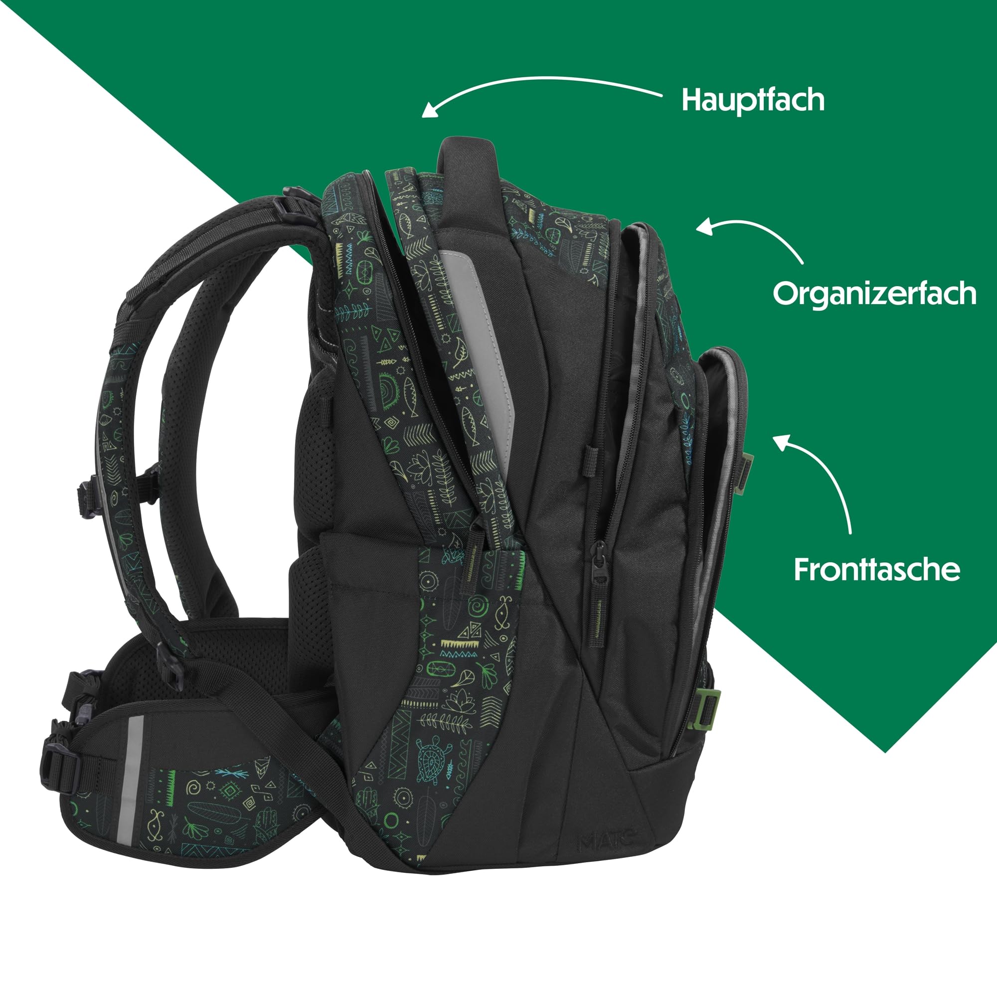 coocazoo-mate-schulrucksack-free-spirit-schwarz-gr-n-30l image 3