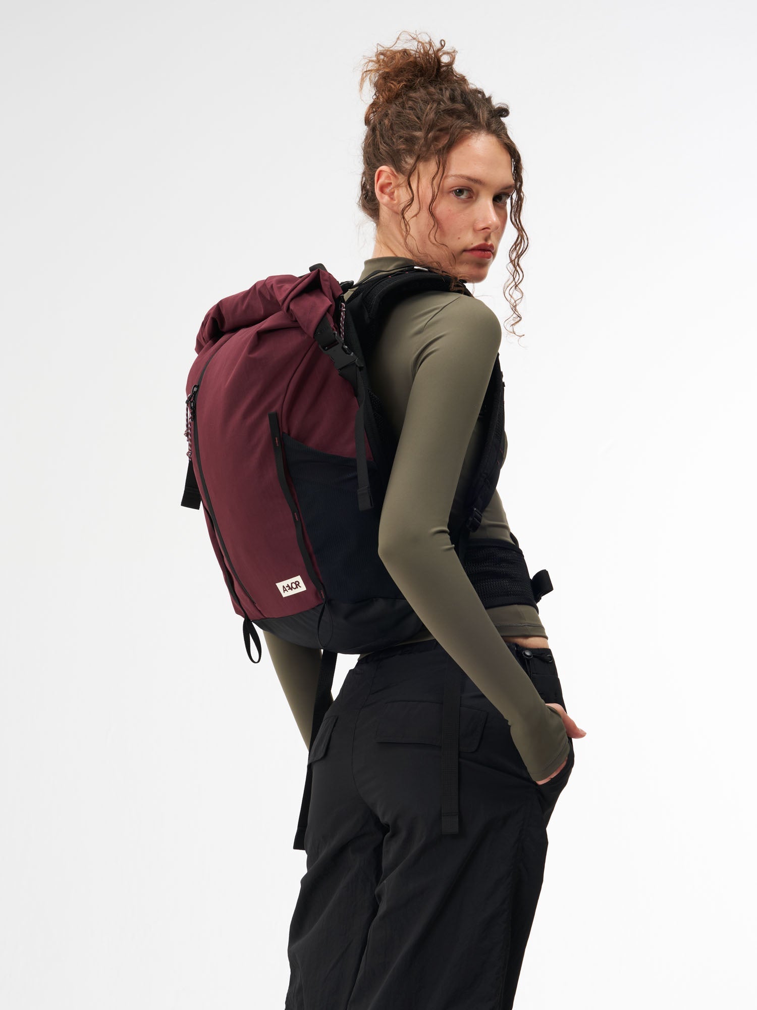 aevor-active-pack-rucksack-burgundy-laptop-trail image 2