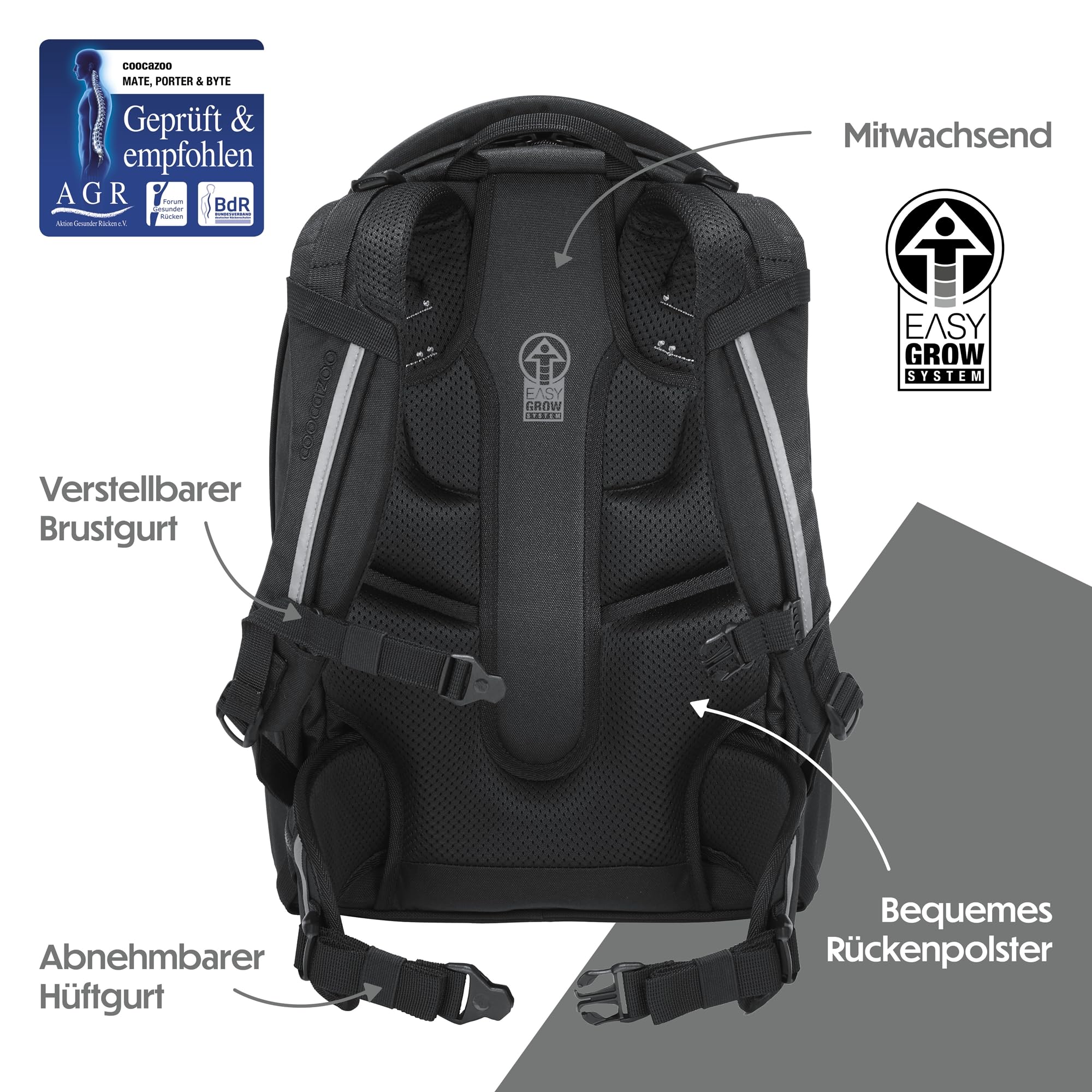 coocazoo-porter-black-coal-schulrucksack-schwarz-35l image 4