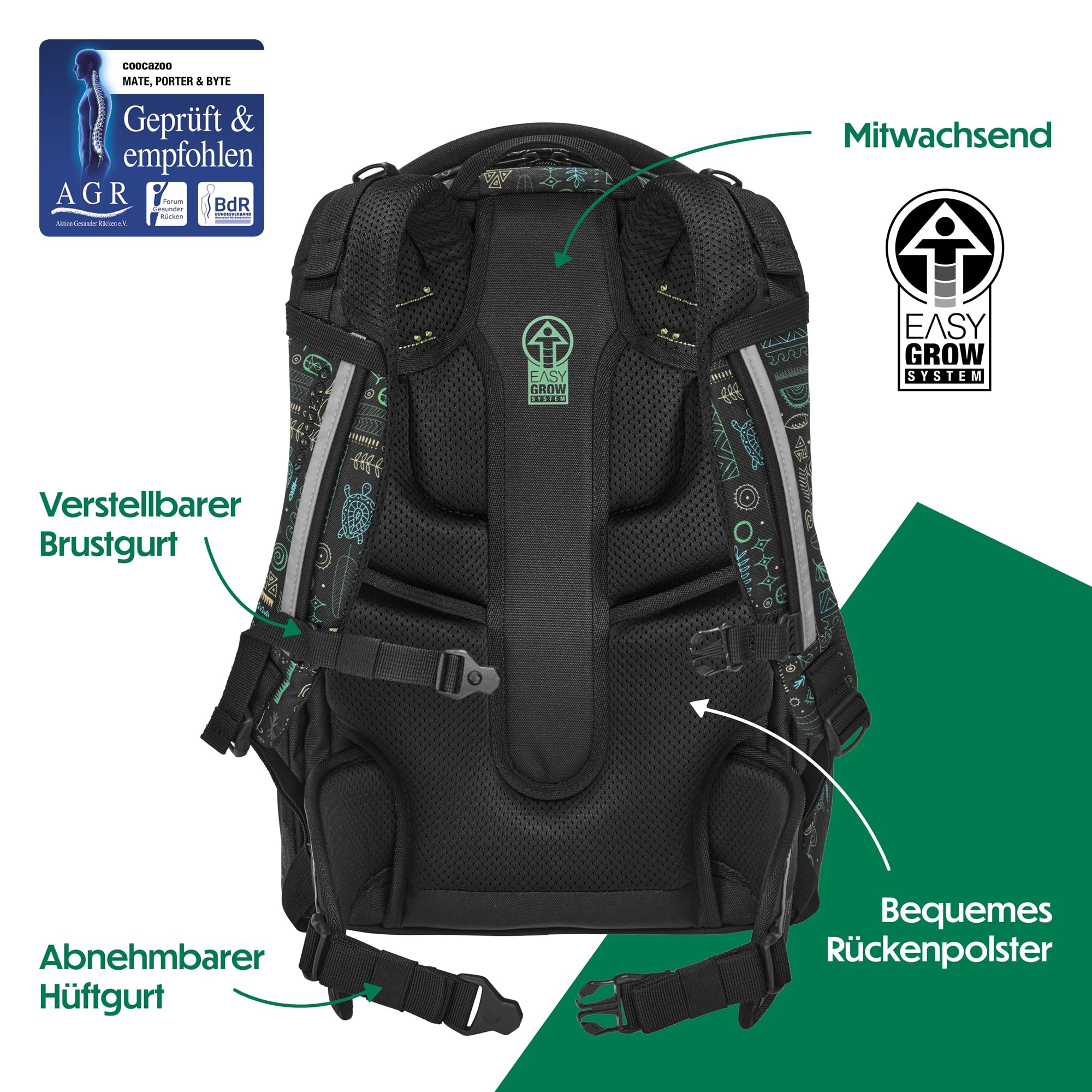 coocazoo-mate-schulrucksack-free-spirit-schwarz-gr-n-30l image 4