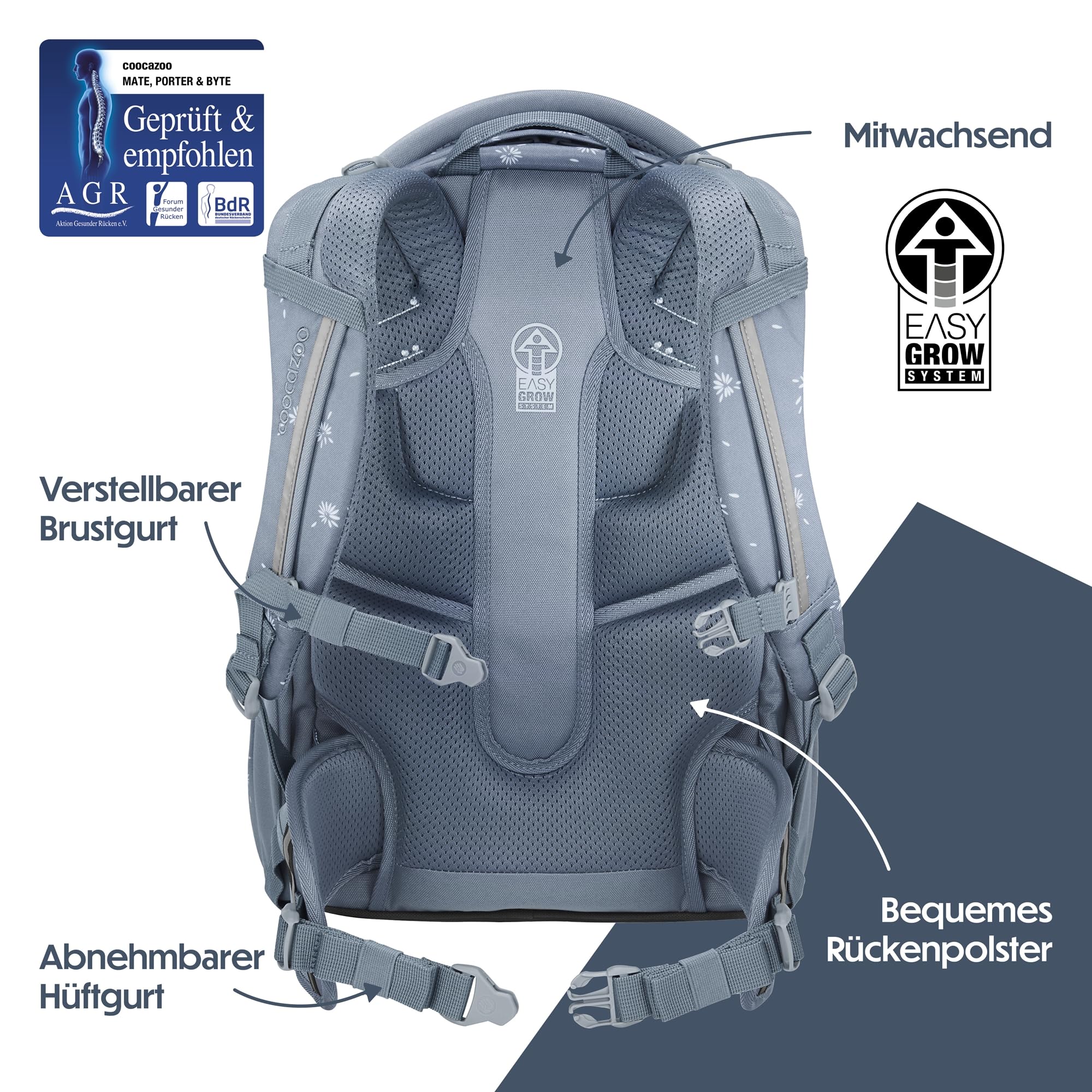 coocazoo-porter-bloomy-daisy-schulrucksack-35-l-hellgrau image 4
