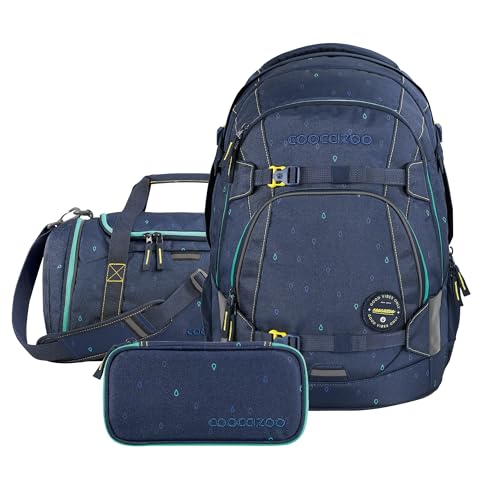 coocazoo-mate-happy-raindrops-schulrucksack-set-3-tlg-blau-30l image 5