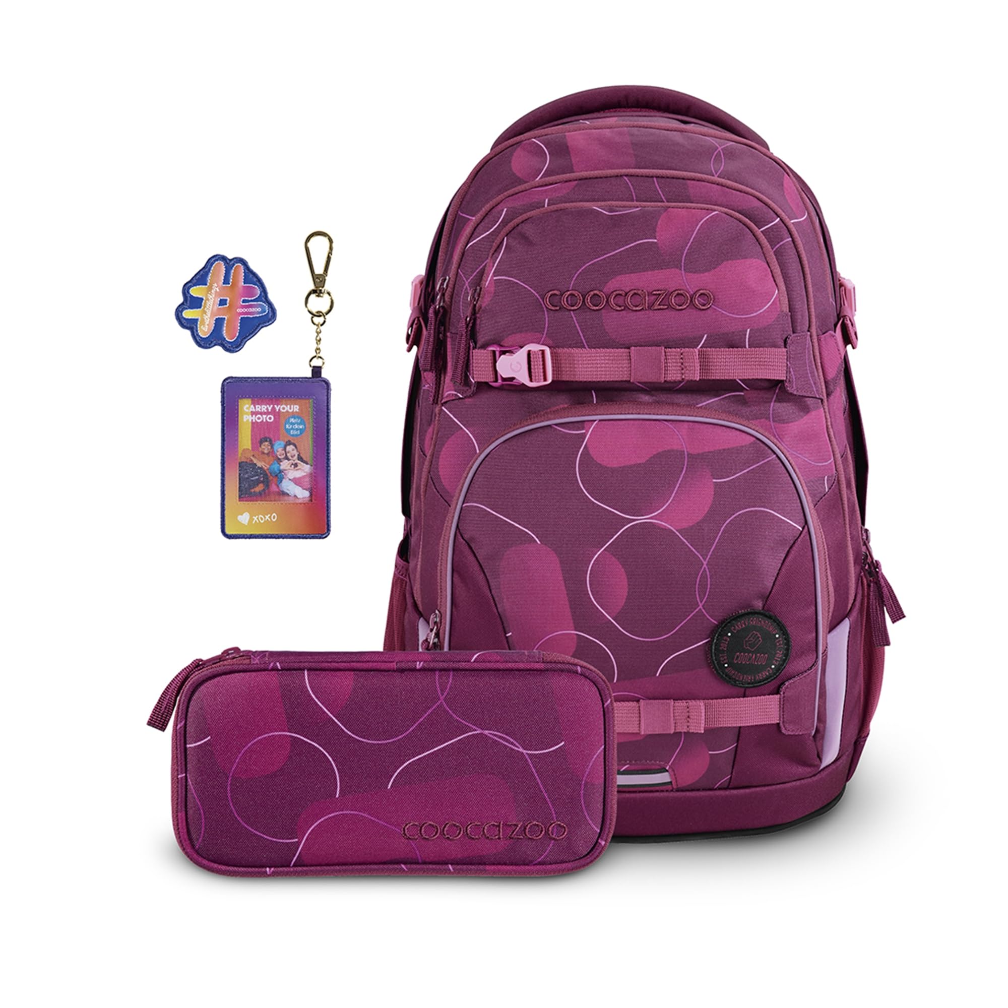 coocazoo-porter-schulrucksack-set-berry-bubbles-35l-lila-rosa image 1