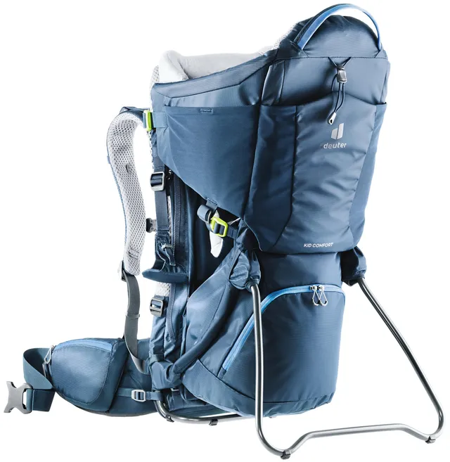 deuter-kid-comfort-kindertrage-blau-mit-sonnendach-klappbar image 1
