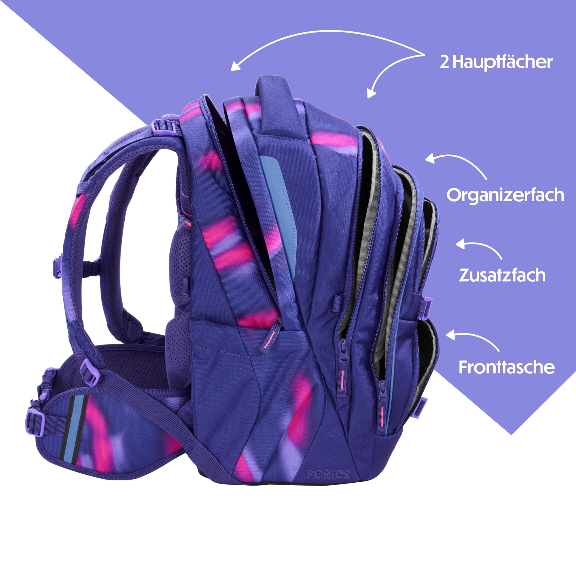 coocazoo-porter-aurora-glow-schulrucksack-lila-verstellbar image 3