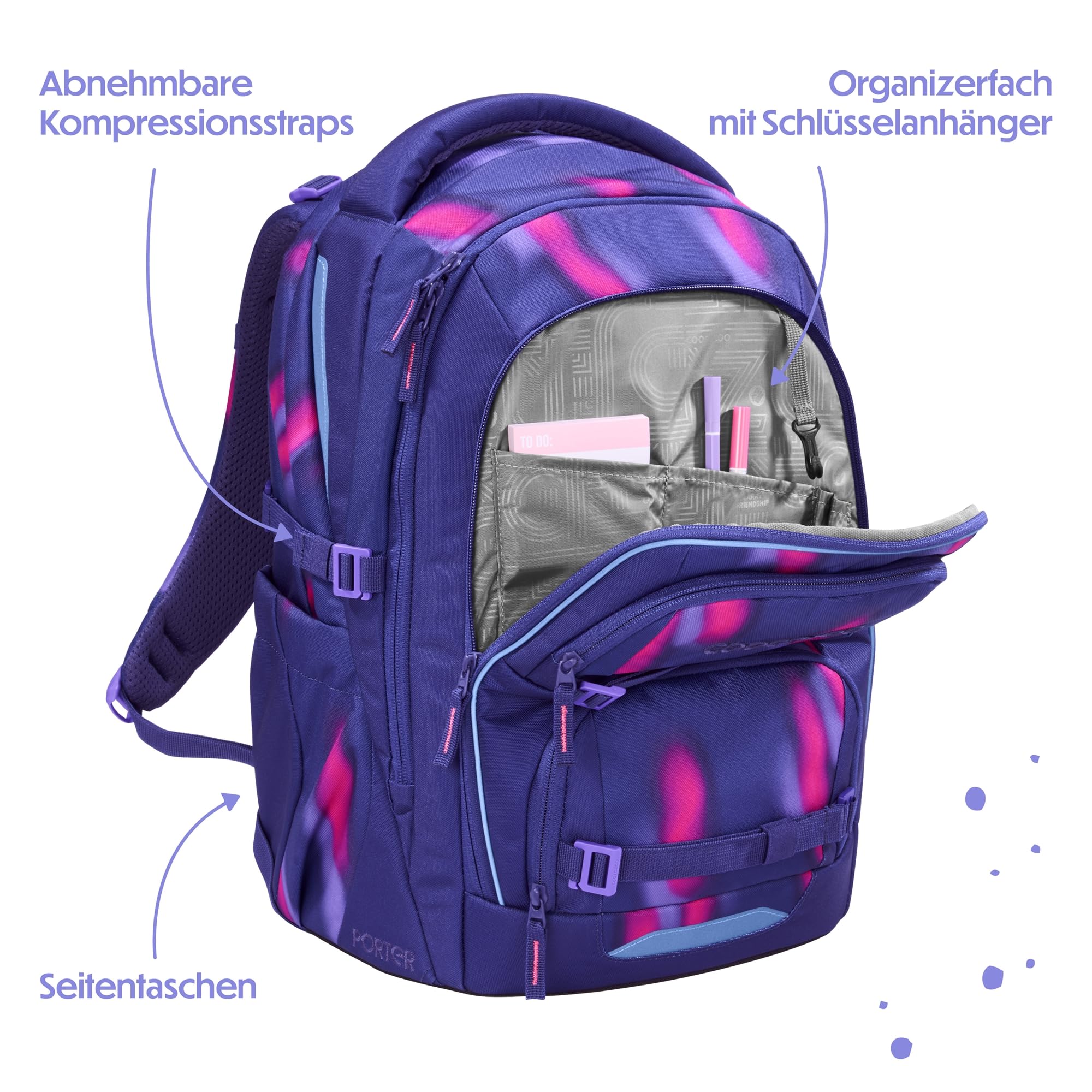 coocazoo-porter-aurora-glow-schulrucksack-lila-verstellbar image 8
